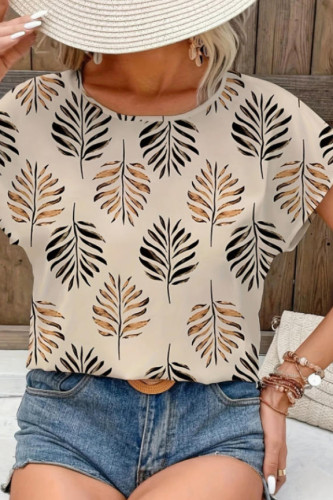 Printed Short Sleeved Round Neck Shirt
