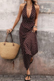 Retro V-neck Polka Dot Sleeveless Dress