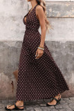 Retro V-neck Polka Dot Sleeveless Dress