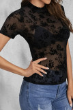 Mesh Printed Short Sleeved T-shirt