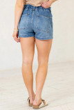 Elastic Waisted Denim Shorts