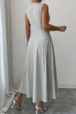 Sleeveless Striped Vest Skirt 2-piece Set