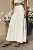 Elastic Waist Solid Color Casual Skirt