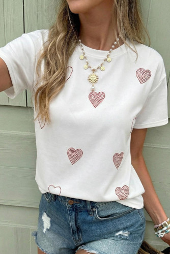 Love Rhinestone Short Sleeved T-shirt