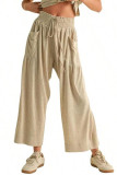 Waist Cinched Shirt Wide Leg Pants 2-piece Set