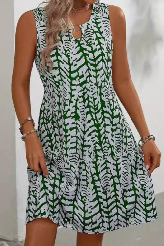 Ethnic Style Printed Sleeveless Dress