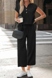 Short Sleeved Shirt Cropped Pants 2-piece Set