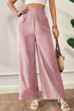 Solid Color High Waist Wide Leg Pants