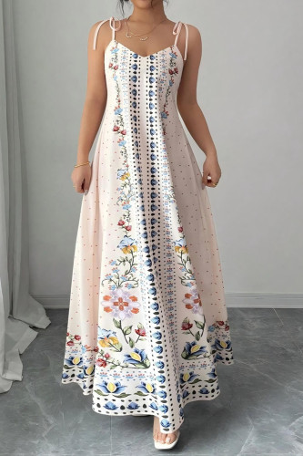 Flower Patterned Sleeveless Camisole Dress