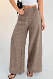 Solid Color High Waist Wide Leg Pants