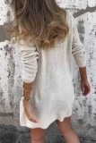 V-neck Solid Color Single Breasted Cardigan