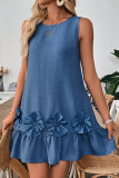 Lotus Leaf Edge Sleeveless Solid Color Dress