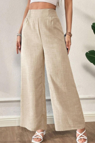Solid Color High Waist Wide Leg Pants