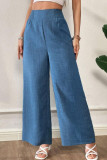 Solid Color High Waist Wide Leg Pants
