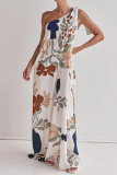 Slant Shoulder Printed Pocket Dress