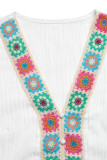 Ethnic Style Embroidered V-neck Short Sleeve Shirt