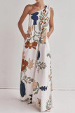 Slant Shoulder Printed Pocket Dress