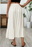 Elastic Waist Contrasting Half Skirt