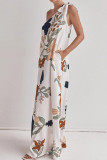 Slant Shoulder Printed Pocket Dress