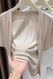 V-neck Cardigan Knitted Short Sleeved Shirt