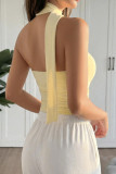 Solid Color Scarf and Strapless Vest
