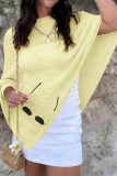 Solid Color Knitted Semi Transparent Shawl Shirt