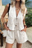 Solid Color Sleeveless Vest Shorts Two-piece Set
