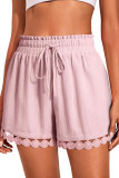  Lace Beach Loose Elastic Waist Shorts