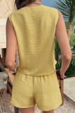 Solid Color Sleeveless Vest Shorts Two-piece Set