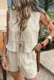 Solid Color Sleeveless Vest Shorts Two-piece Set
