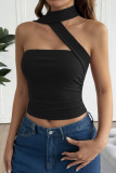 Solid Color Scarf and Strapless Vest