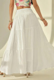 Solid Color High Elastic Waist Skirt