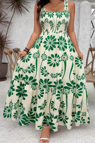 Bohemian Sleeveless Waist Cinching Dress