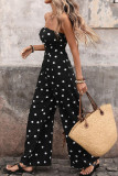 Retro Polka Dot Sleeveless Strapless Jumpsuit