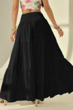 Solid Color High Elastic Waist Skirt