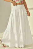 Solid Color High Elastic Waist Skirt