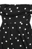 Retro Polka Dot Sleeveless Strapless Jumpsuit