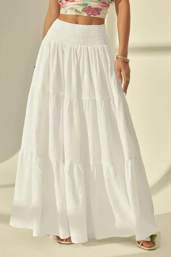 Solid Color High Elastic Waist Skirt
