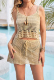 Knitted Vest Short Skirt Beach Two-piece Set
