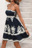Ethnic Vacation Style Camisole Waist Cinching Dress