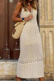 Knitted Hollow Sleeveless Vest Dress