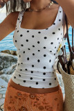 Wave Point Sleeveless U-neck Vest