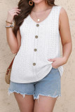 Solid Color V-neck Sleeveless Vest