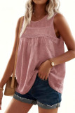 Solid Color Sleeveless Round Neck Vest