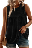 Solid Color Sleeveless Round Neck Vest