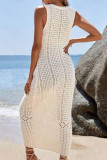 Knitted Hollow Sleeveless Vest Dress