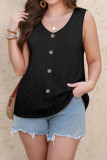 Solid Color V-neck Sleeveless Vest
