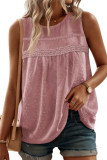 Solid Color Sleeveless Round Neck Vest