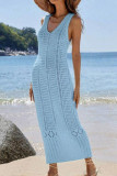 Knitted Hollow Sleeveless Vest Dress