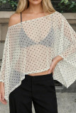 Off Shoulder Polka Dot Irregular T-shirt